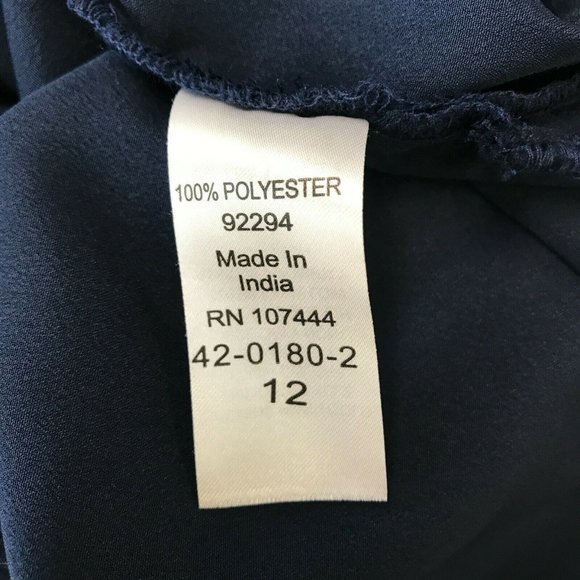 Jessica London Women's Navy Blue Short Sleeves Square Neck Blouse Top Size 12 - Picture 7 of 7